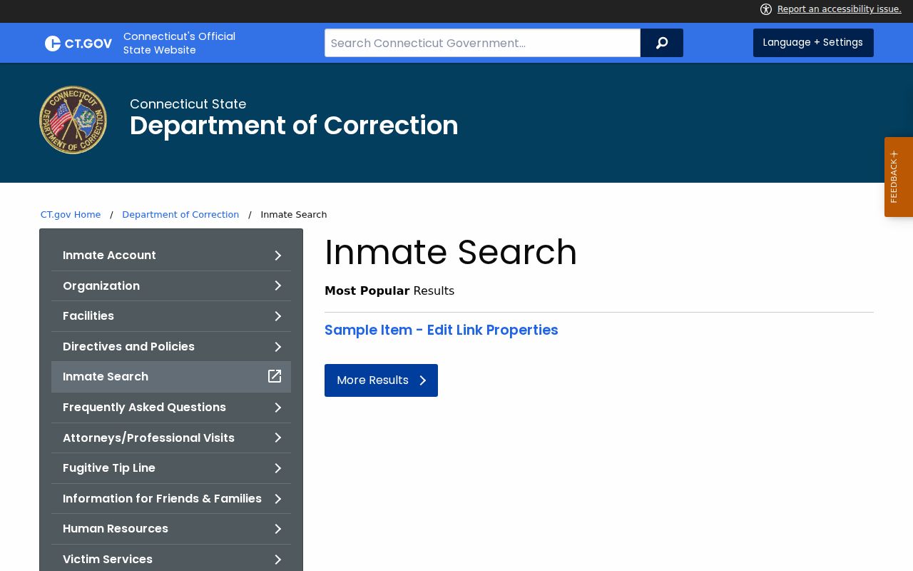 Bridgeport arrest lookup Connecticut inmate search